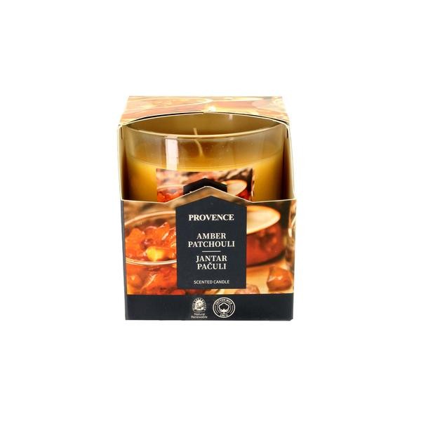 Vonná svíčka ve skle PROVENCE 20 hodin jantar a pačuli 130g 